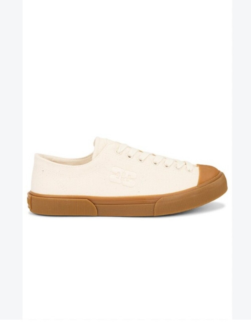 NEW! GANNI Women's Logo-Embroidered Organic Cotton Sneakers Size 9